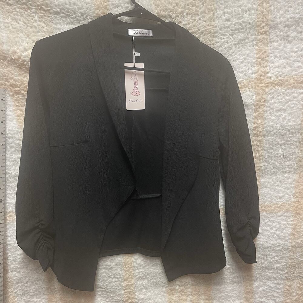 Fashion Women's Cardigan Small Long Sleeve Shrug in Black